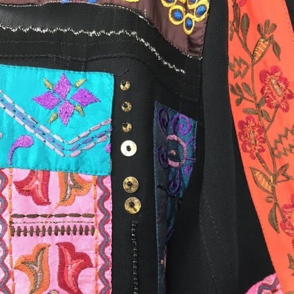 Chico's Colorful Multi Media Button Down Shirts Size 2 US M - Picture 3 of 14